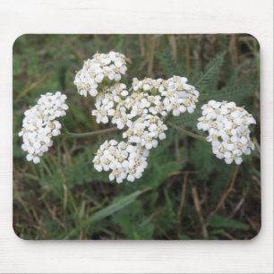 White Wildflowers Mousepad