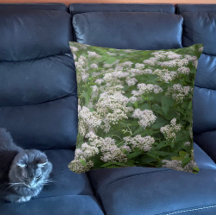 White Wildflowers Pillow