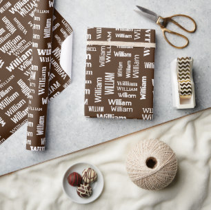 White WILLIAM Name On Brown Wrapping Paper