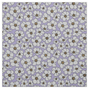 White Windflower Anemones On Lavender Fabric