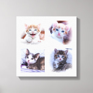 White Window Pane Photo Collage Wrapped Canvas