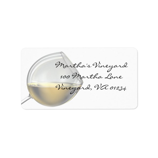 White Wine Address Label Stickers (Front)