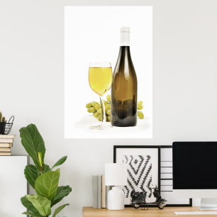White wine and grapes poster