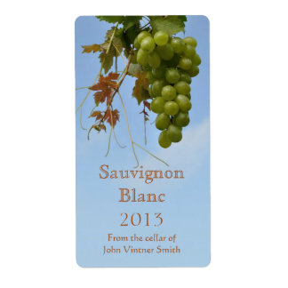 White wine bottle label