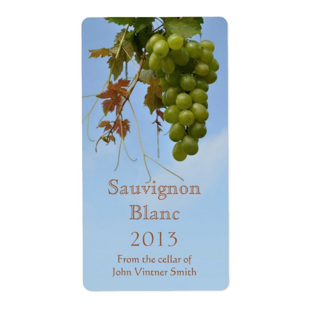 White wine bottle label (Front)