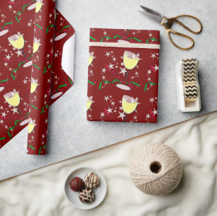 White Wine Christmas Wrapping Paper