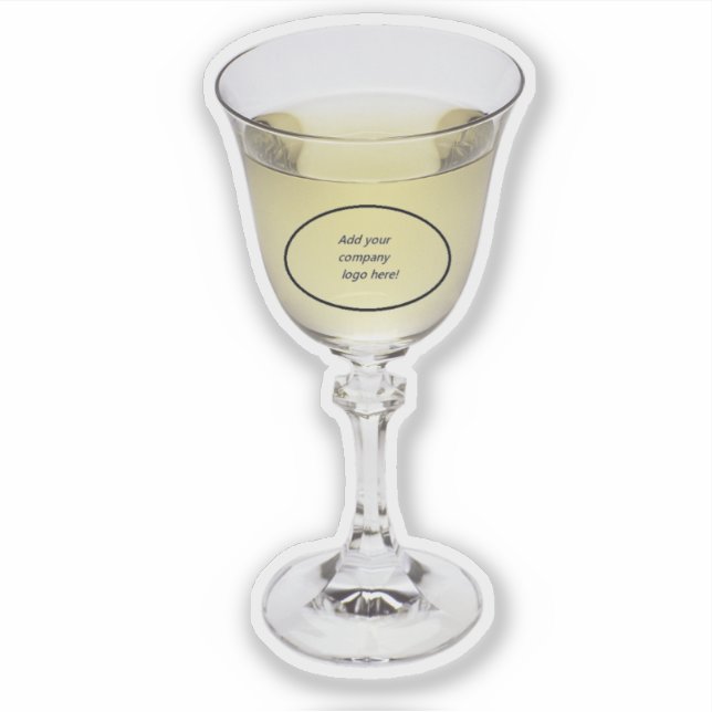 White Wine Custom Cut Decal Sticker w/ YOUR LOGO (Front)