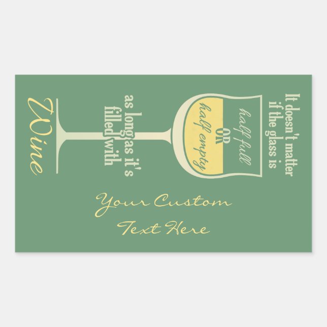 White Wine Glass custom stickers (Front)