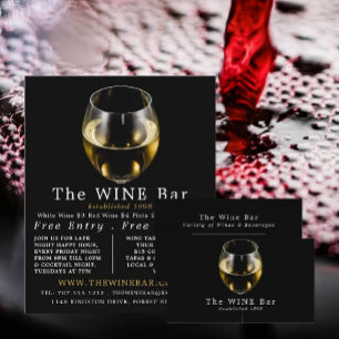 White Wine Glass, Wine Bar/Winery Business Card