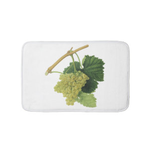 White Wine Grapes on the Vine, Vintage Food Fruit Bath Mat