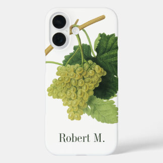 White Wine Grapes on the Vine, Vintage Food Fruit iPhone 16 Case