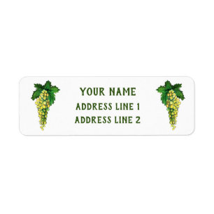 White Wine Green Grapes Custom Address Labels