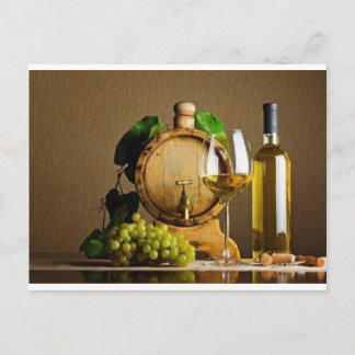 White Wine on the Table Postcard