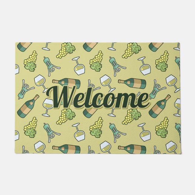 White Wine Pattern Doormat (Front)
