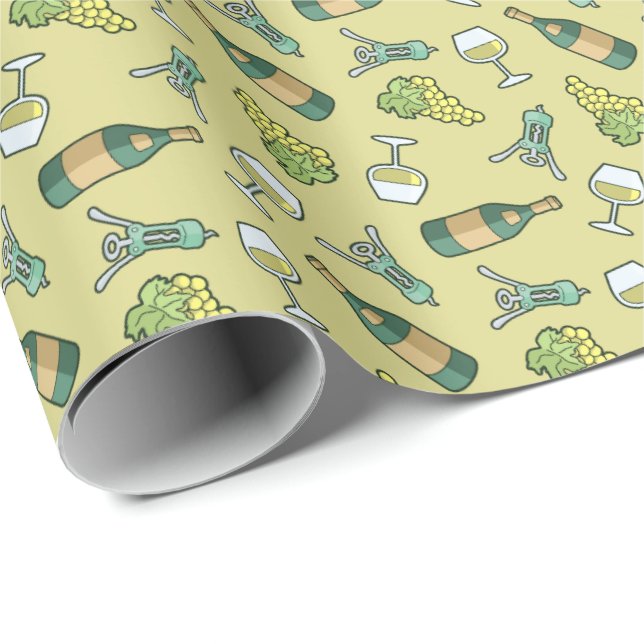 White Wine Pattern Wrapping Paper (Roll Corner)