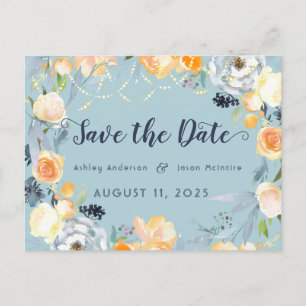WHITE WINE & ROSES Save The Date Postcard