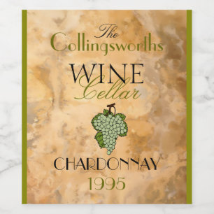 White Wine Vintage Look Personalised Bottle Label