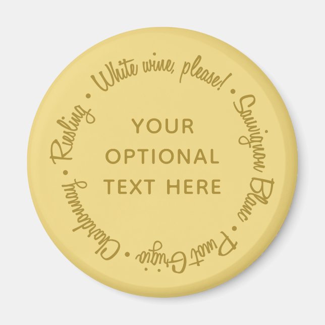 White Wines custom text magnet (Front)
