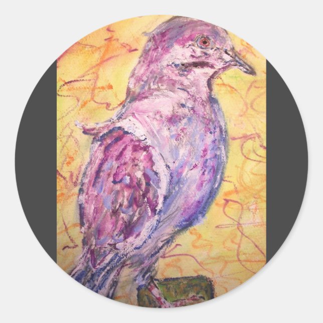White-winged Dove art Classic Round Sticker (Front)