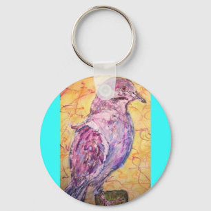 White-winged Dove art Key Ring