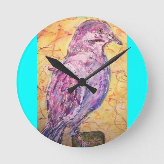 White-winged Dove art Round Clock (Front)