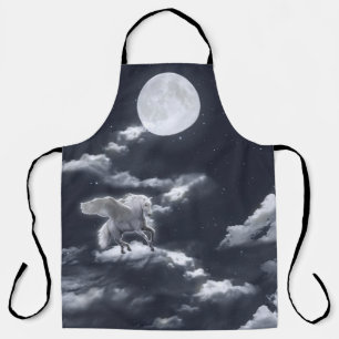White winged horse: moonlit sky. apron