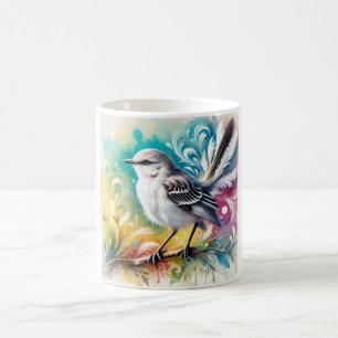 White winged mockingbird 210824AREF101 - Watercolo Coffee Mug