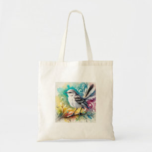 White winged mockingbird 210824AREF101 - Watercolo Tote Bag