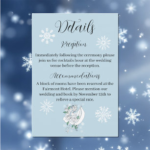 White Winter Dragon Snowflakes Blue Enclosure Card