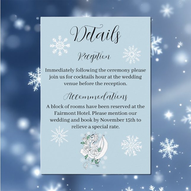 White Winter Dragon Snowflakes Blue Enclosure Card (Creator Uploaded)