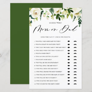 White Winter Flowers Guess Who Mum or Dad Game