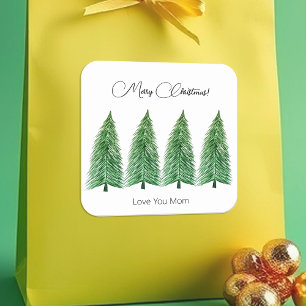 White Winter Holiday Country Beauty Square Sticker