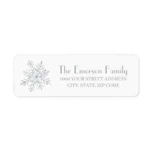 White Winter Holiday Snowflakes Return Address