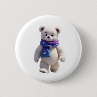 white winter snow white mountain snow covered tree 6 cm round badge