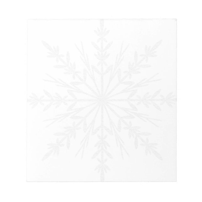 White Winter Snowflake Notepad (Front)