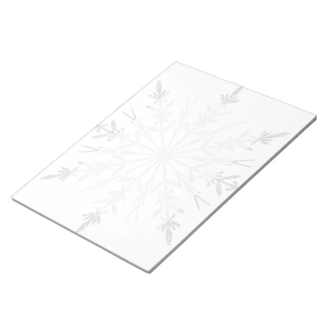 White Winter Snowflake Notepad (Angled)