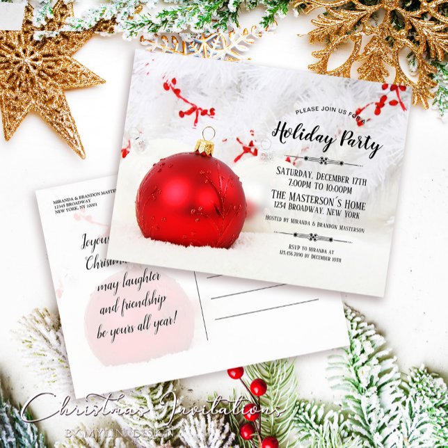 White Winter Wonderland Holiday Party Invitation (Creator Uploaded)