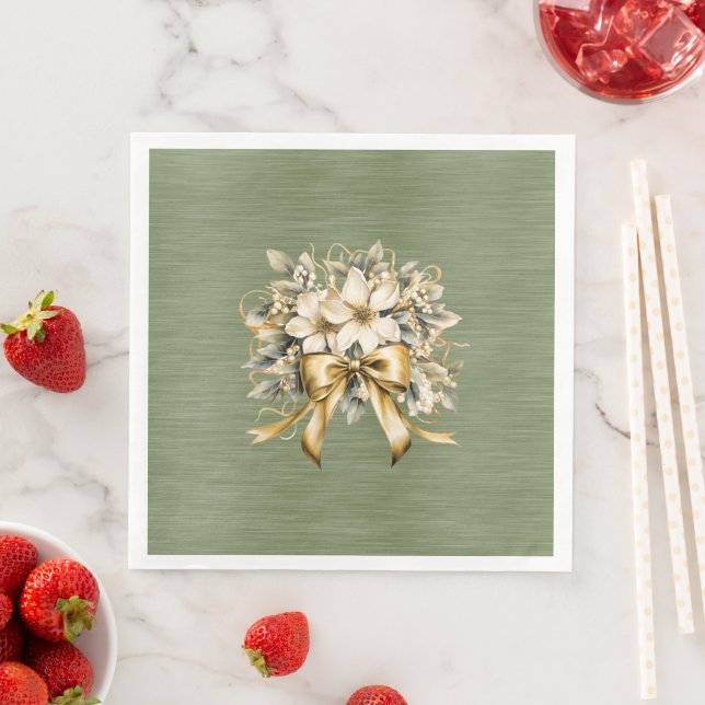 White Winterberry Invitation Set Napkin (Insitu)