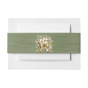 White Winterberry Wedding Invitation Belly Band