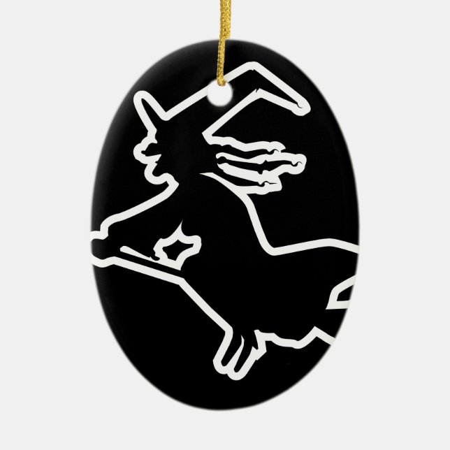 White Witch Ceramic Tree Decoration (Front)