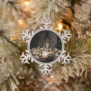 White Witch's Kitchen Museum, Witchcraft & MAGICK Snowflake Pewter Christmas Ornament