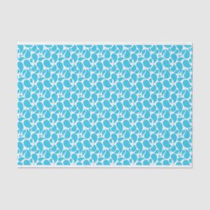 WHITE WITH AQUA PAISLEY PATTERNS TISSUE PAPER