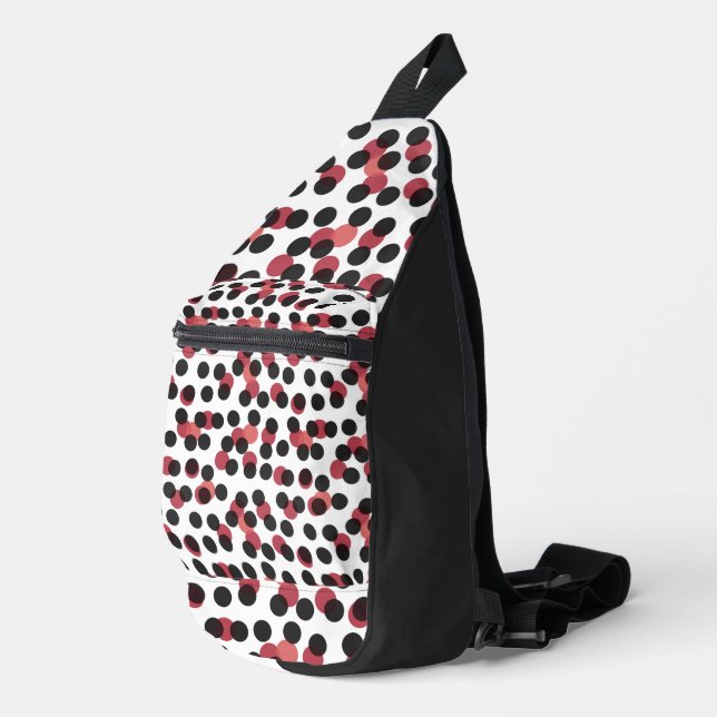 white with black and red dots sling bag (Right Corner)