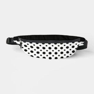 White with black polka dots bum bags