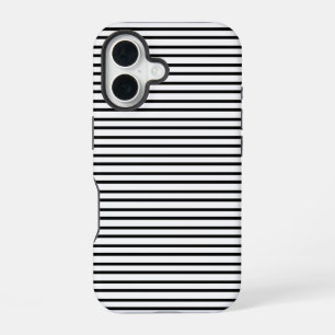 white with black stripes iPhone 16 case