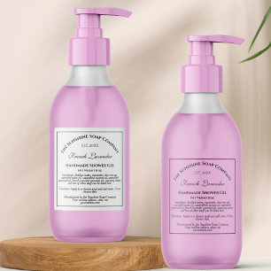 White with Black Text Cosmetics Label 2.5" x 2.5"