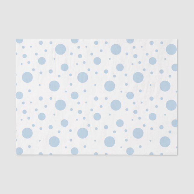 White with Blue Dots Tissue Paper (Front)