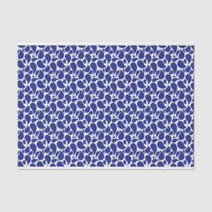 WHITE WITH BLUE PAISLEY PATTERNS TISSUE PAPER