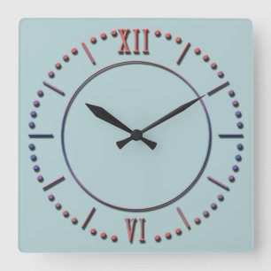 White with blue rhinestones large clock