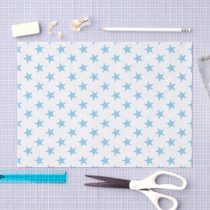 White with blue stars tissue paper